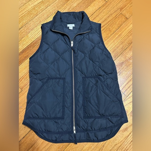 J Crew Factory Excursion Black Quilted Down Puffer Vest Womens XS - Picture 1 of 7